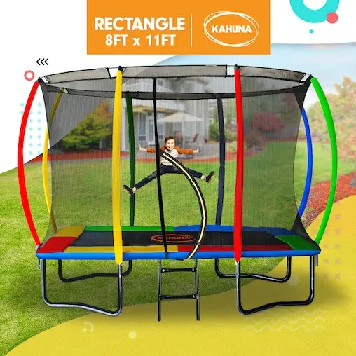 Kahuna Trampoline 8 Ft X 11 Ft Outdoor Rectangular Rainbow - Image 2