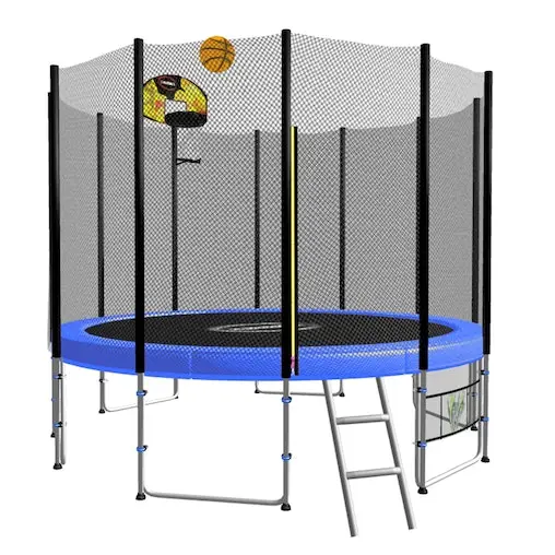 Kahuna Blizzard 8ft Trampoline With Basketball Set - Blue