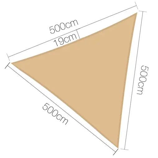 Instahut Heavy Duty Shade Sail 5x5x5m Rectangle - Sand - Image 2