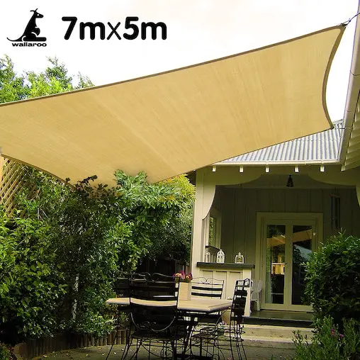 Wallaroo Rectangular Shade Sail 7m X 5m - Sand - Image 2