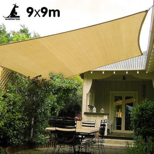 Wallaroo Square Shade Sail - 9m X 9m - Sand - Image 2