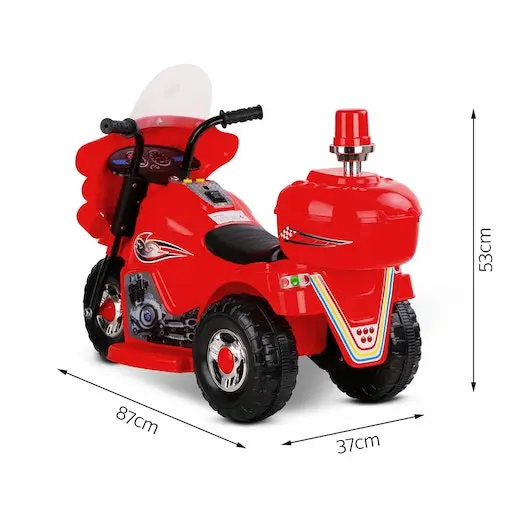 Kids Ride On Car Police Patrol Motorcycle Electric Motorbike Toy Bike Cars Battery Children Toys Red 6V For Boys Girls Rigo - Image 3