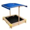 Keezi Sandpit Toy Box Kids Canopy Sand Pit Wooden Outdoor Play Set Large Seat