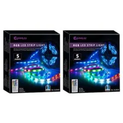 2x Sansai 5m USB Powered RGB LED Strip Light Monitor Backlight W/Remote Control