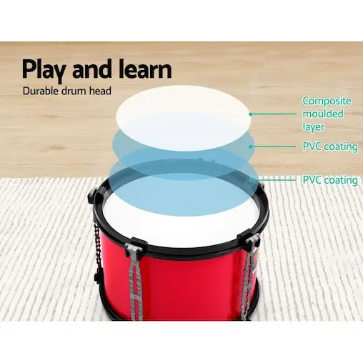 Keezi Kids 7 Drum Set Junior Drums Kit Musical Play Toys Childrens Mini Big Band - Image 5
