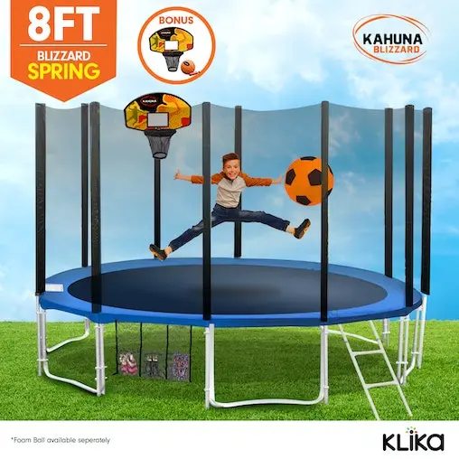 Kahuna Blizzard 8ft Trampoline With Basketball Set - Blue - Image 4