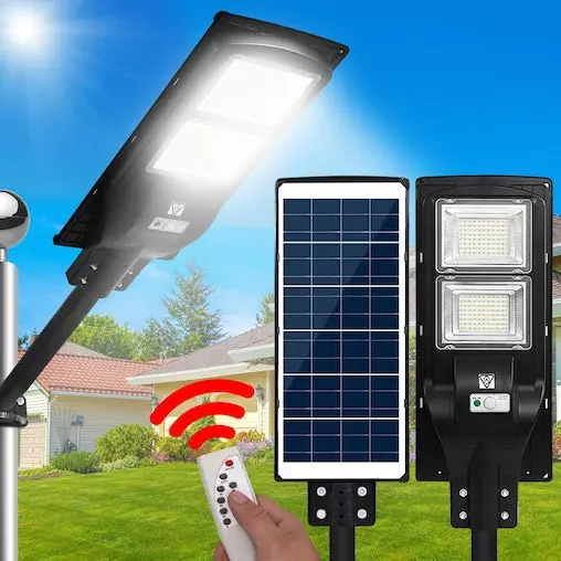 Unbranded LED Solar Street Flood Light Motion Sensor Remote Outdoor Garden Lamp Lights 120W - Image 2