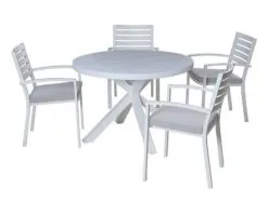 Boston-Jette 5 Piece Slatted Dining (White)