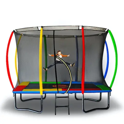 Kahuna Trampoline 8 Ft X 11 Ft Outdoor Rectangular Rainbow