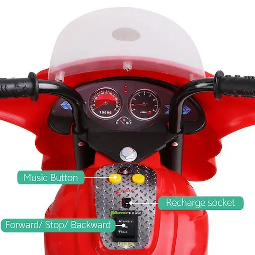 Kids Ride On Car Police Patrol Motorcycle Electric Motorbike Toy Bike Cars Battery Children Toys Red 6V For Boys Girls Rigo - Image 6