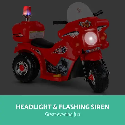Kids Ride On Car Police Patrol Motorcycle Electric Motorbike Toy Bike Cars Battery Children Toys Red 6V For Boys Girls Rigo - Image 5