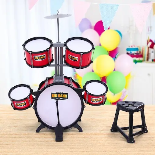 Keezi Kids 7 Drum Set Junior Drums Kit Musical Play Toys Childrens Mini Big Band - Image 2