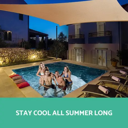 Instahut Shade Sail Cloth Shadecloth Rectangle Heavy Duty Sand Sun Canopy 6x8m - Image 6