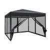 Instahut Gazebo Pop Up Marquee 3x3 Mesh Outdoor Gazebos Black