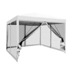 Instahut Gazebo Pop Up Marquee 3x3 Mesh Outdoor Gazebos White