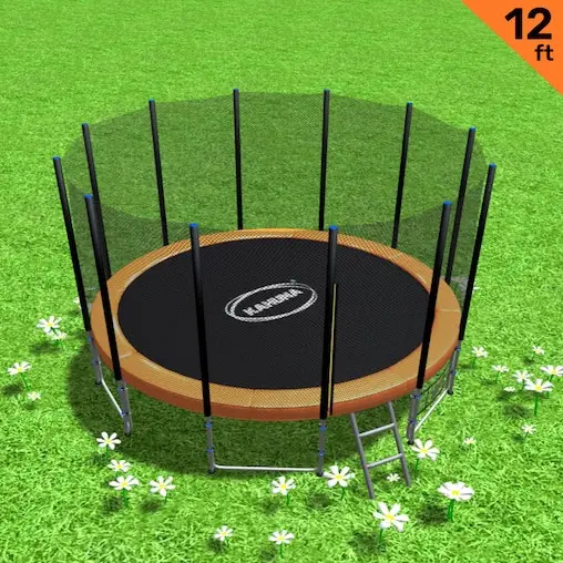 Kahuna Trampoline 12ft With Basketball Set- Orange - Image 2