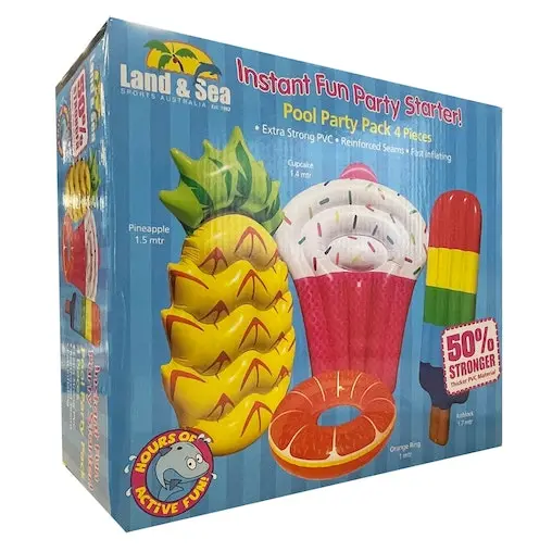 Land & Sea Sports Australia 4pc Land & Sea Pool Party Inflatable Swimming Pool Float/Floatie Outdoor Kids - Image 4