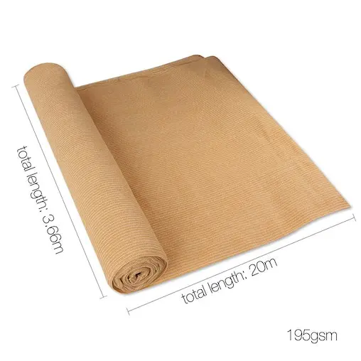 Instahut 90% Sun Shade Cloth Sail Roll Mesh Outdoor 195gsm 3.66x20m Beige - Image 2