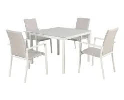 Jette-Boston Quick Dry 5 Piece Dining (White)