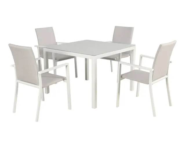 Jette-Boston Quick Dry 5 Piece Dining (White)
