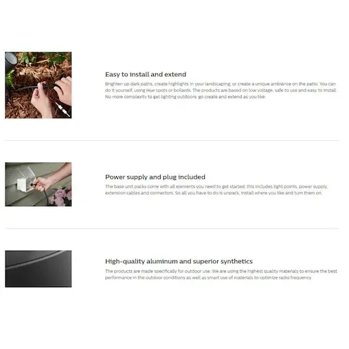 2PK Philips Hue Outdoor Pedestal Colour Ambiance Light/Lighting Extension Kit - Image 18