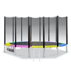Kahuna Blizzard 14ft Trampoline With Net - Rainbow