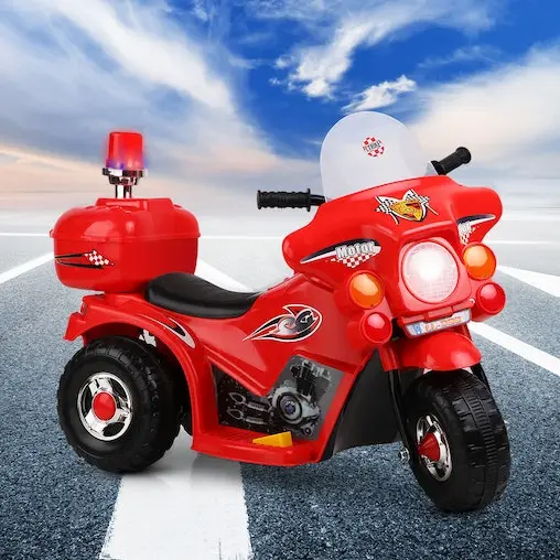 Kids Ride On Car Police Patrol Motorcycle Electric Motorbike Toy Bike Cars Battery Children Toys Red 6V For Boys Girls Rigo - Image 2