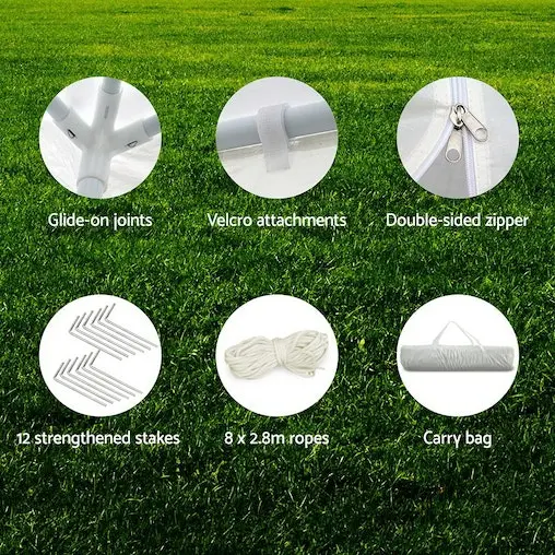 Instahut Gazebo 3x6 Outdoor Marquee Gazebos Wedding Camping Tent 8 Panel - Image 6