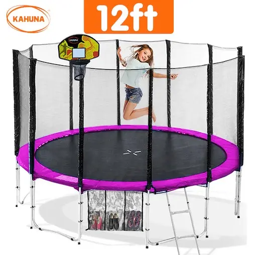 Kahuna Trampoline Blizzard 12ft With Basketball Set Pink - Image 6