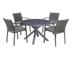 Larache-Jette 5 Piece Round Dining Setting