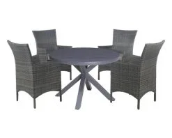 Larache Tub-Jette 5 Piece Round Dining Setting