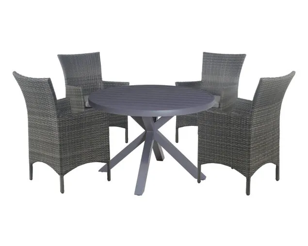 Larache Tub-Jette 5 Piece Round Dining Setting
