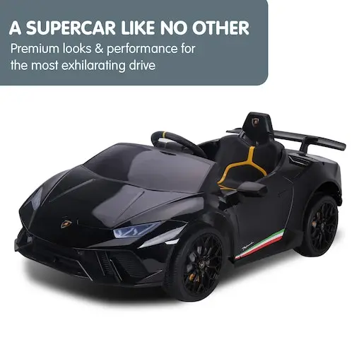 KlikA Lamborghini Performante Kids Electric Ride On Car Remote Control - Black - Image 14