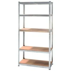 Kartrite 5 Shelf Adjustable Storage Rack Work Table Galvanized Steel 180x90cm