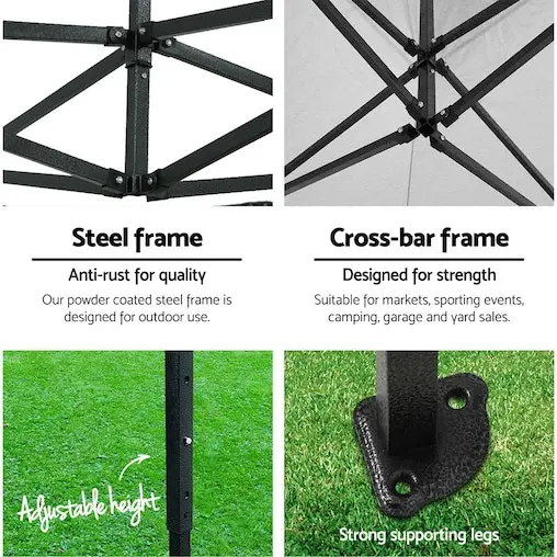 Instahut Gazebo Pop Up Marquee 3x6 Folding Tent Gazebos - Image 4