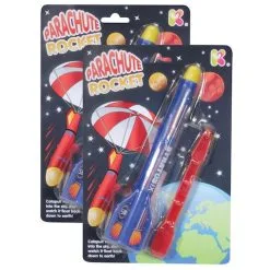 2x Gliders & Outdoors Catapult Rocket W/ Parachute 22cm Toys 3y+ Toddler/Kids