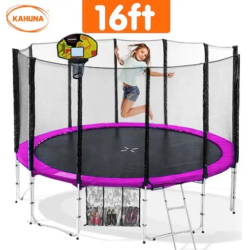 Kahuna Blizzard 16ft Trampoline With Basketball Pink - Image 6