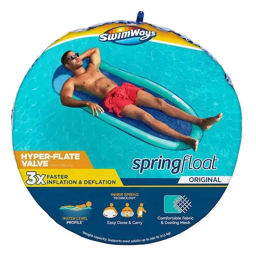 Swimways Spring Water 127cm Float Solid Inflatable Beach/Swimming Pool Mat Blue - Image 4