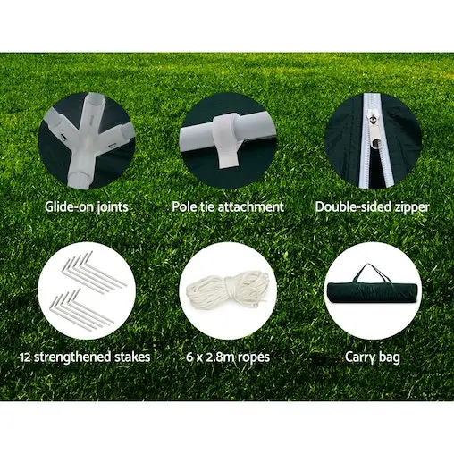 Instahut Gazebo 3x6 Outdoor Marquee Gazebos Wedding Camping Tent 4 Panel - Image 6