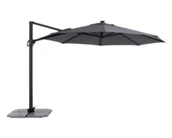 Rome 3.5m Octagonal Solar LED Cantilever Charcoal Umbrella