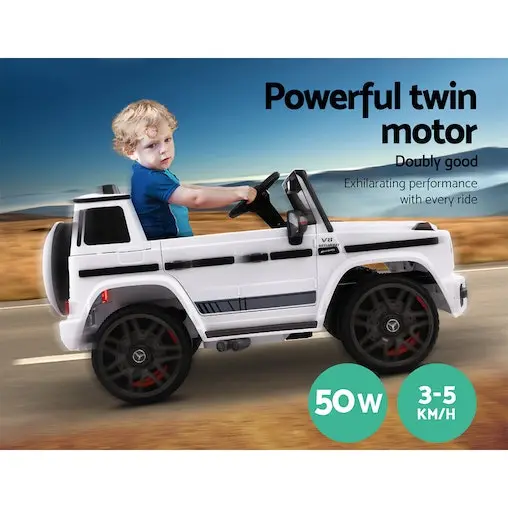 Rigo Mercedes-Benz Licensed Ride On Car AMG G63 Kids Toy White - Image 4
