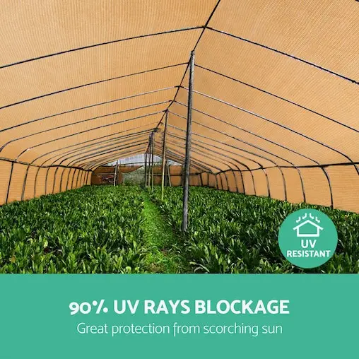 Instahut 90% Sun Shade Cloth Sail Roll Mesh Outdoor 195gsm 3.66x20m Beige - Image 6