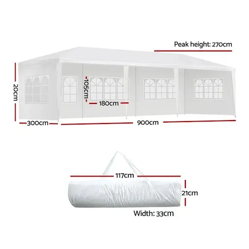 Instahut Gazebo 3x9 Marquee Party Wedding Outdoor Tent - Image 2