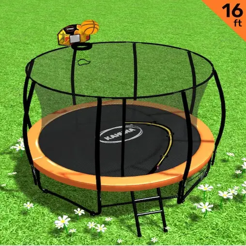 Trampoline Kahuna 16ft With Basketball Set - Orange - Image 2