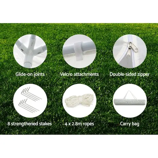 Instahut Gazebo 3x3 Outdoor Marquee Gazebos Wedding Camping Tent 4 Panel - Image 6