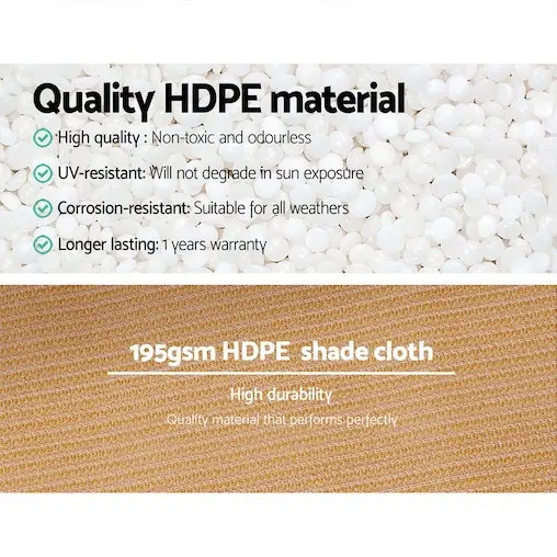 Instahut 90% Sun Shade Cloth Shadecloth Sail Roll Mesh Outdoor 195gsm 1.83x20m Beige - Image 5