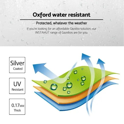 Instahut Gazebo Pop Up Marquee 3x3 Tent Folding Gazebos - Image 5
