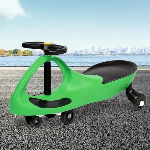Kids Ride On Car Swing Car Toys Cars Wiggle Scooter Childrens Balance Bike Rigo - Green - Image 2