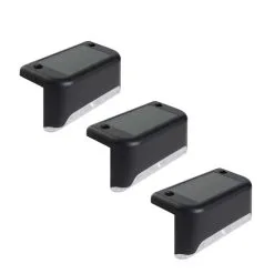 Lenoxx 3-Piece Solar Deck Lights Set, Wireless, Waterproof, Warm White Light