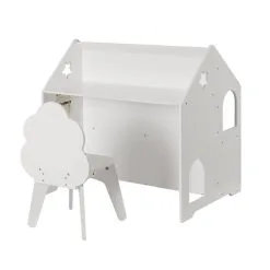 Keezi Kids Table And Chairs Set Activity Chalkboard Storage Desk